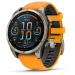 Garmin 010-02904-19 fēnix 8 47 mm AMOLED 全方位戶外進階GPS智慧腕錶 (鈦錶圈/火花橙矽膠錶帶)